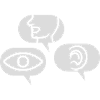Hear See Speak Speech bubbles