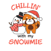 Red Panda Chillin with my snowmie snowman