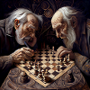 Older gentlemen playing chess