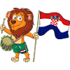Lion with the Croatian flag