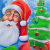 Weihnachtsmann mit Tannenbaum