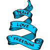 Peace love freedom blue