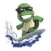 Turtle Surfboard Surfer