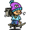 Skater with Ghettoblaster