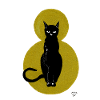 Chat sur fond doré