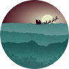 Christmas Landscape with Santa