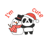 Panda Ik ben sneeuw schattige sneeuwpop sneeuwgrap