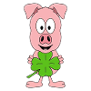 SCHWEIN - KLEEBLATT - GLÜCKSSCHWEIN - TIER