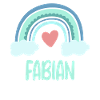 Fabian Name Regenbogen Baby