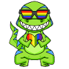 LGBT Animal Dinosaur Rainbow Heart