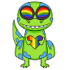 LGBT Animal Dinosaure Arc-en-ciel Cœur