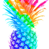 Bunte Ananas Regenbogen cool Geschenkidee