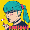 Teal Hair Pop Art Heroine