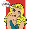 Pop-Art Blond mit Denkblase