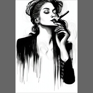 SIIKALINE CANVAS SMOKING LADY