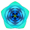 Golden ratio spiral flower 5x