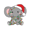 Elephant Christmas Winter Animals Elephants