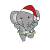 Elephant Christmas Winter Animals Elephants