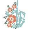 Floral Skeleton Hand Illustration