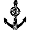 Black anchor compass