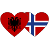 Albania Norway Flag Heart