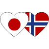 Japan Norway Flag Heart