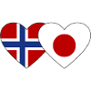 Norway Japan Flag Heart