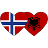 Norway Albania Flag Heart