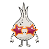 Cool onion with sunglasses