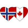 Norway Canada Flag Heart