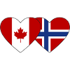 Canada Norway Flag Heart
