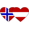 Norvège Autriche Flag Coeur