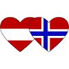 Norway Austria Flag Heart
