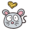 sweet mouse with cheese heart