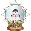 beautiful nostalgic snow globe with snowman