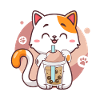 Katt Boba Te Bubbla Te Anime Kawaii Neko