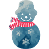 Snowman with pink scarf.