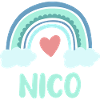 Nico Name Rainbow Baby