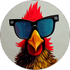 Chicken with sunglasses