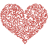 doodle red heart