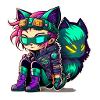 Hacker Katze cooler Cartoon Charakter