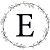 Monogram E wreath customizable