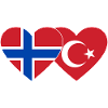Norway Turkey Flag Heart