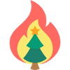 Christmas Tree Flame Minimal Design