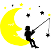 Kind angelt Sterne