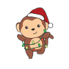 Monkey Christmas Winter Animals Monkeys