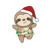 Sloth Christmas Winter Animals Sloths