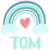 Tom Name Rainbow Baby