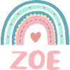 Zoe Name Rainbow Baby