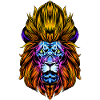 Leo as zodiac sign Lion's head with mane Horoscope